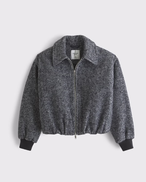 Women's Wool-Blend Bubble Hem Coat | Women's Coats & Jackets | Abercrombie.com | Abercrombie & Fitch (US)