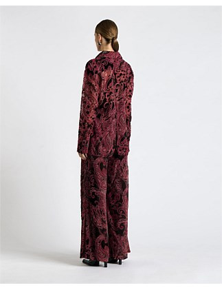 VELVET PAISLEY BURNOUT WIDE LEG PANT | David Jones (Australia & New Zealand)