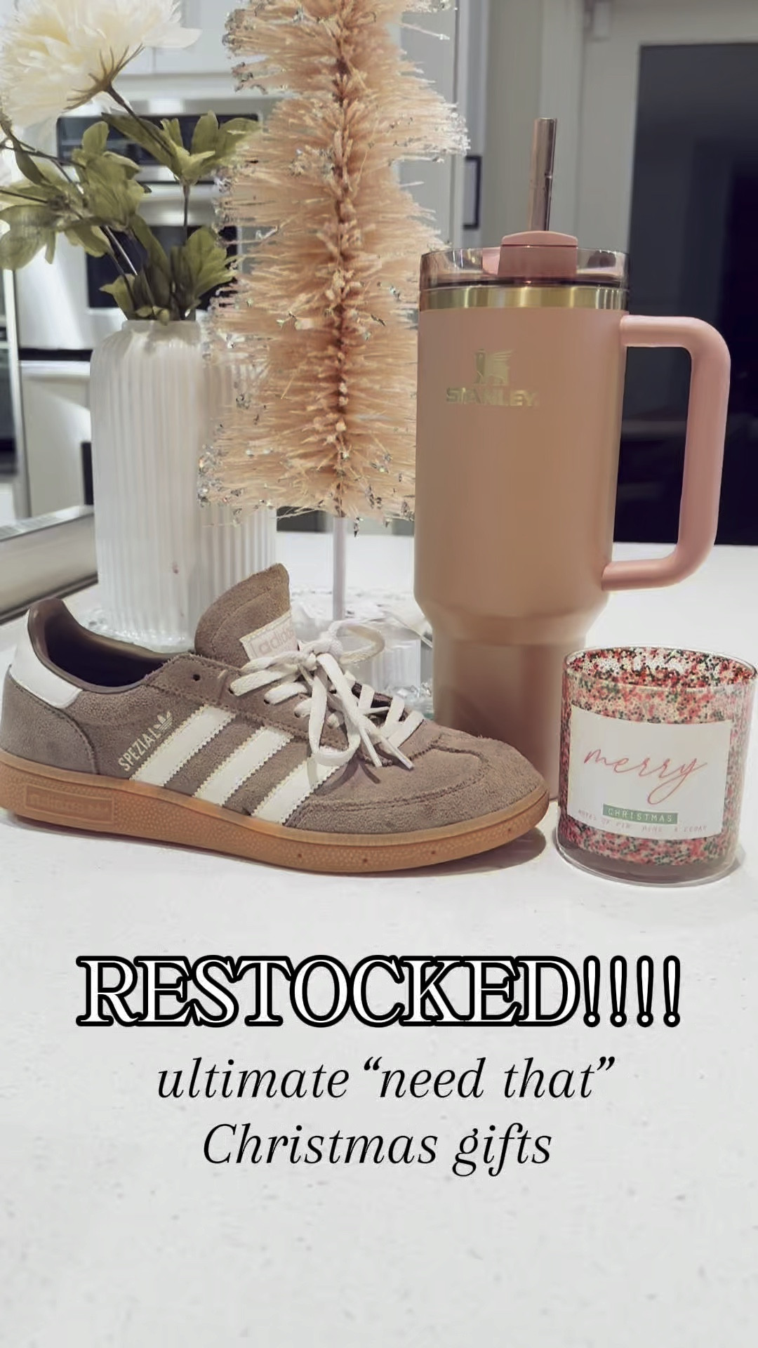 RESTOCKED!!! Ultimate Christmas gifts for anyone on your list!! This Stanley is the perfect color, these spezials (i can’t believe they are in stock) are the perfect everyday shoe, and my very favorite holiday candle that encourages you do good on the back of every candle. 10/10!! 

🫶🏼🫶🏼🫶🏼

#LTKHoliday #LTKGiftGuide #LTKWatchNow