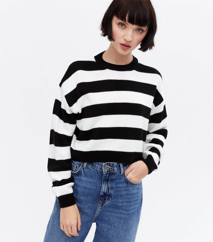 Black Stripe Crop Jumper
						
						Add to Saved Items
						Remove from Saved Items | New Look (UK)