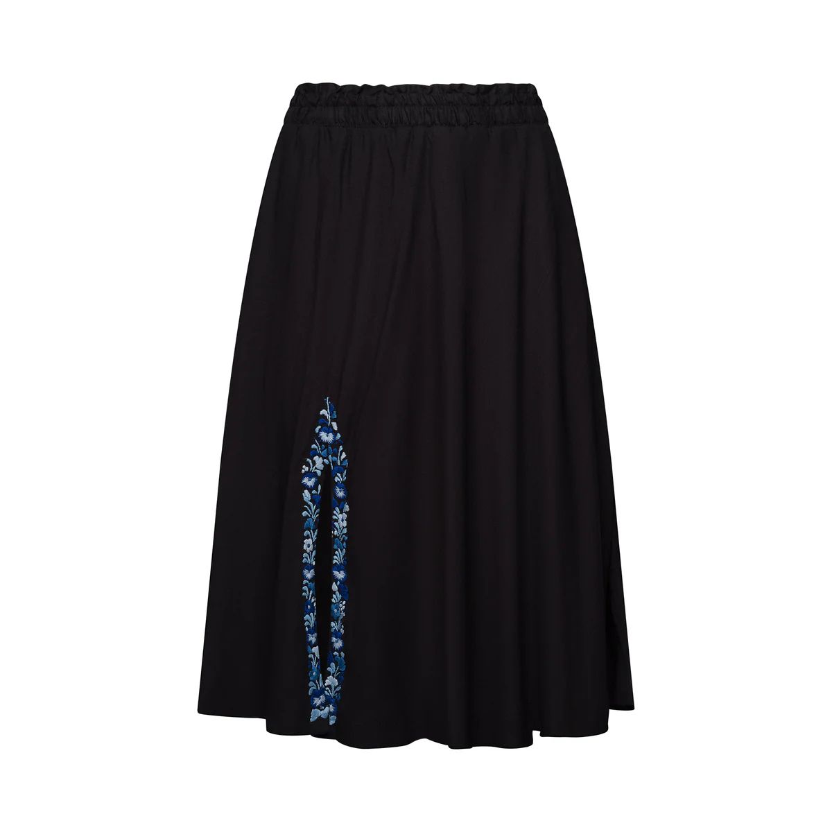 The Cecilia Skirt in Black with Blue | La Peony Clothing