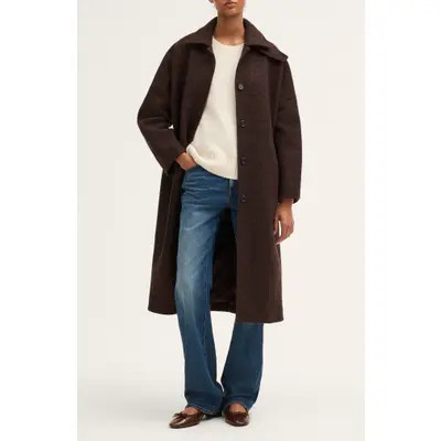 Madewell The Simone Cocoon Coat in Boiled Wool in Rich Brown at Nordstrom, Size X-Large | Nordstrom