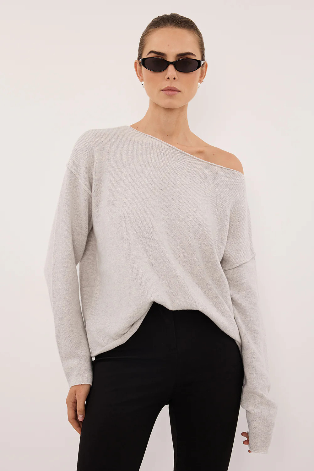 TESS SILVER BOATNECK KNIT JUMPER | DISSH