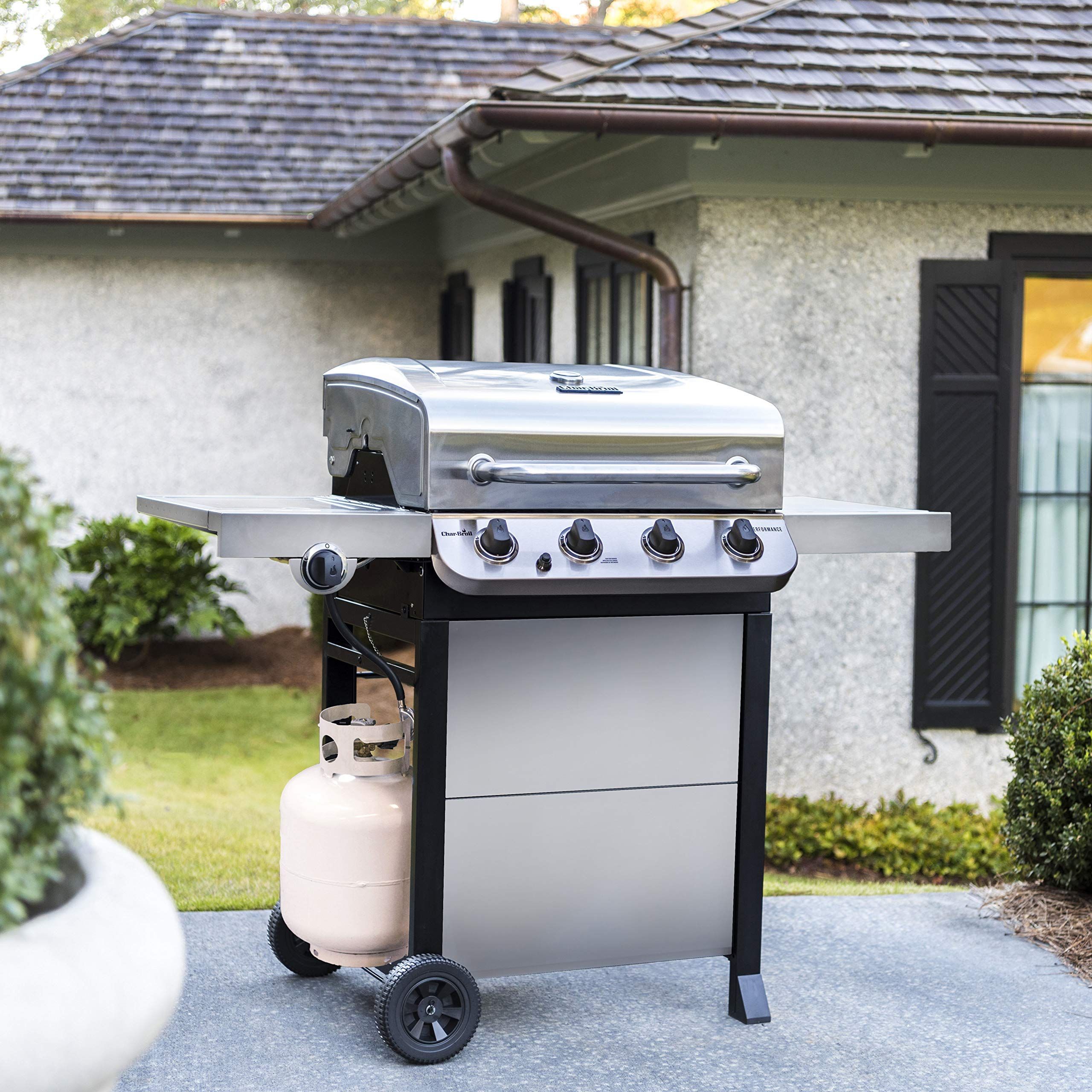 Char-Broil 463377319 Performance 4-Burner Cart Style Liquid Propane Gas Grill, Stainless Steel | Amazon (US)
