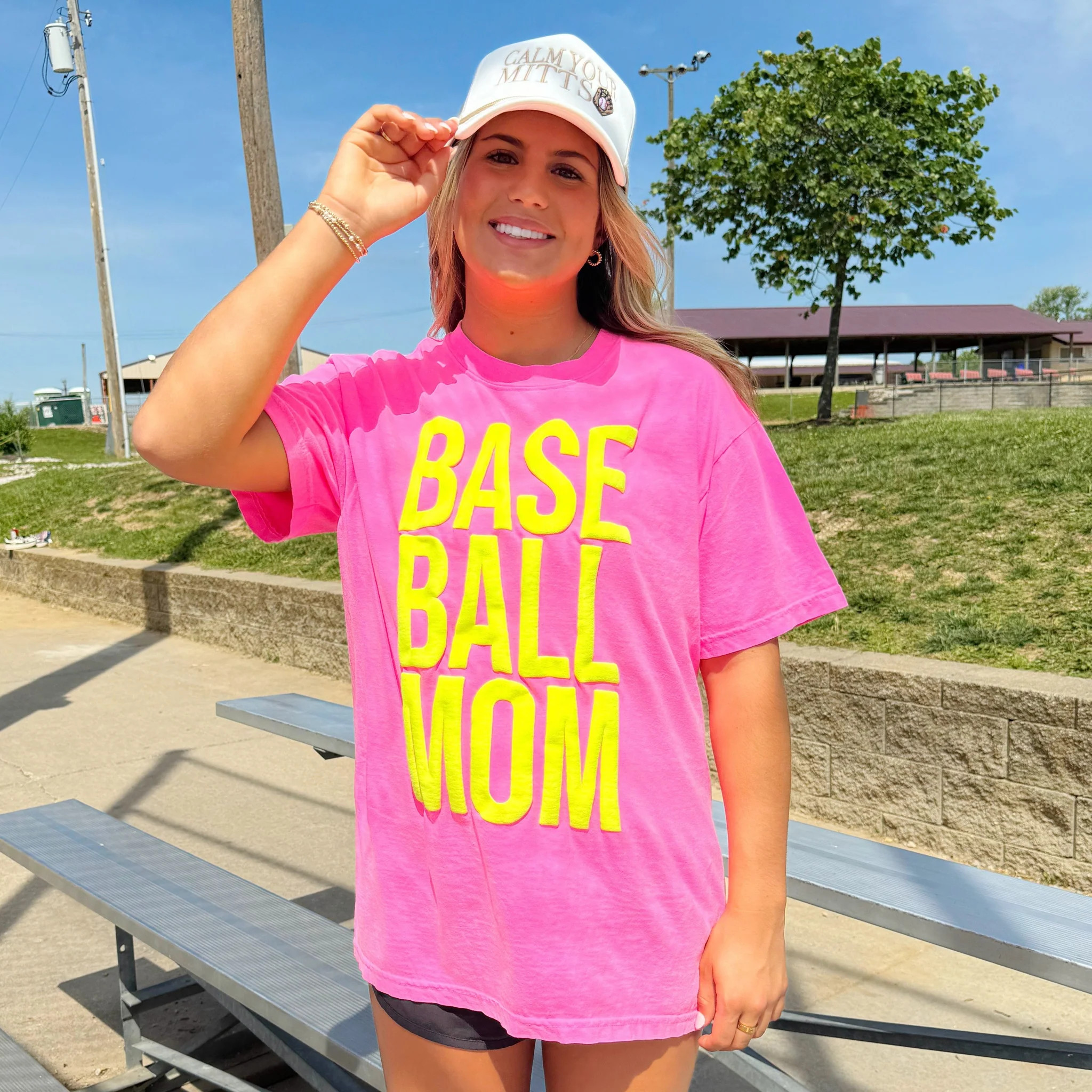 Puff Baseball Mom Neon Tee | Poppy & Pine
