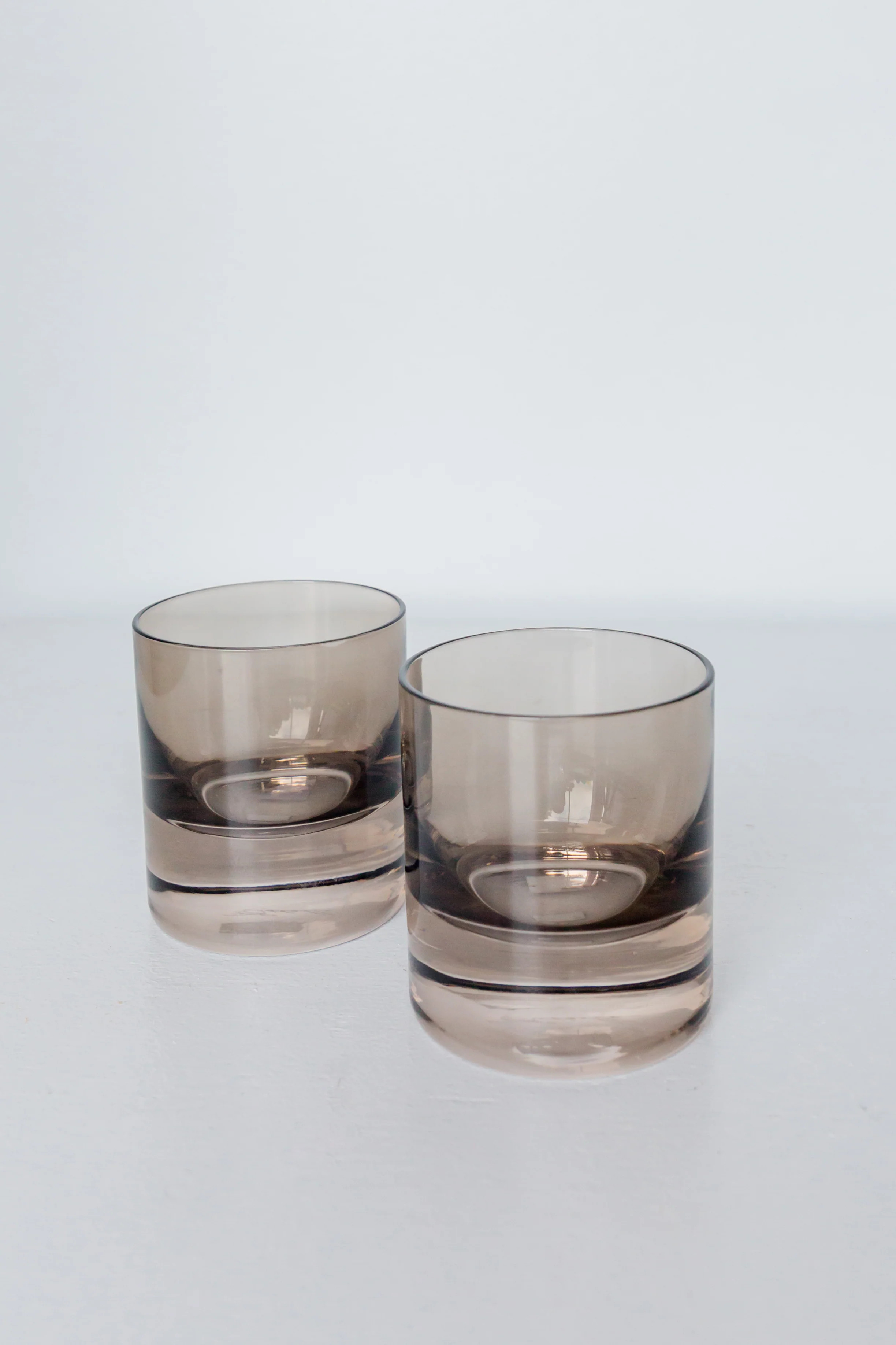 Estelle Colored Rocks Glass - Set of 2 {Gray Smoke} | Estelle Colored Glass