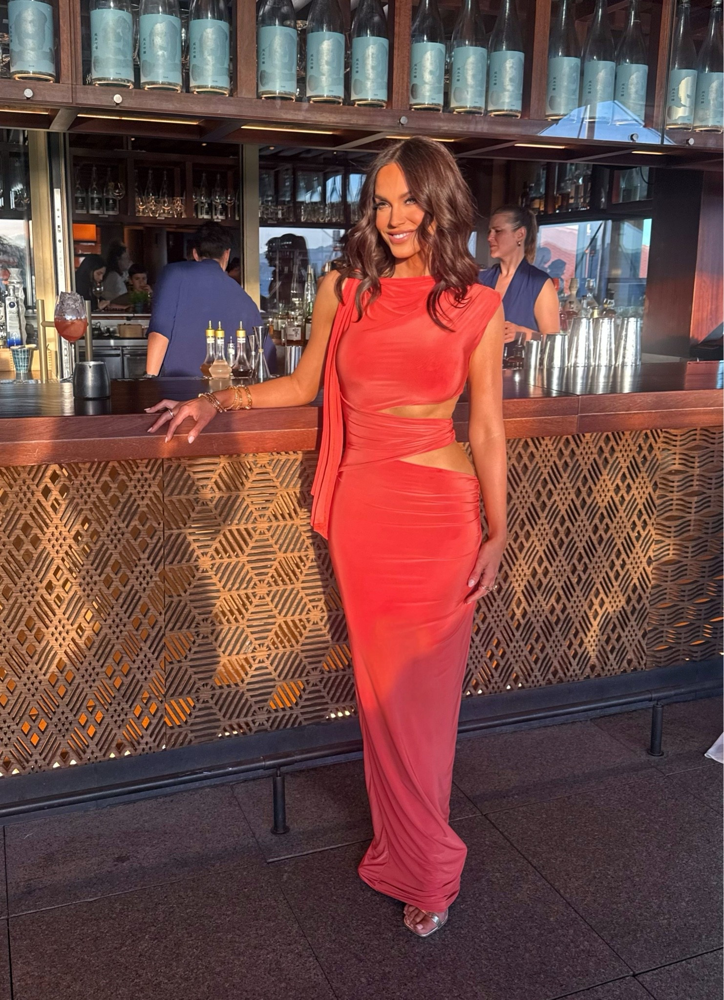 Long orange maxi dress with cut outs from Plt.

#LTKuk #LTKsummer #LTKdresses