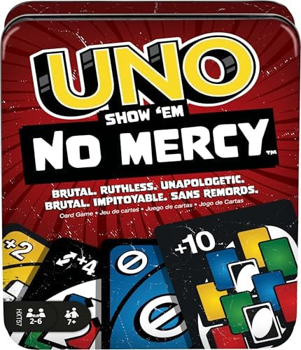 Mattel Games UNO Show ‘em No Mercy Card Game in Storage & Travel Tin for Kids, Adults & Family ... | Amazon (US)