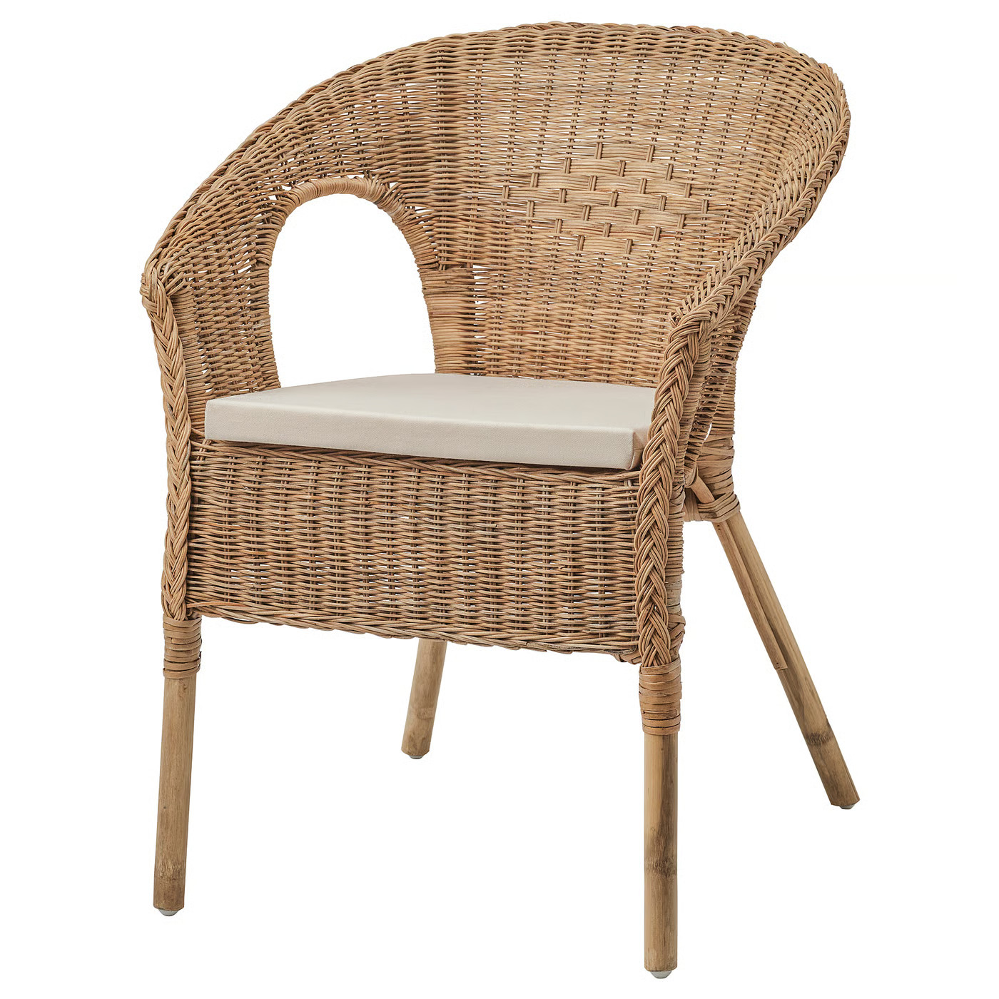 AGEN Chair with cushion, rattan/Norna natural | IKEA US