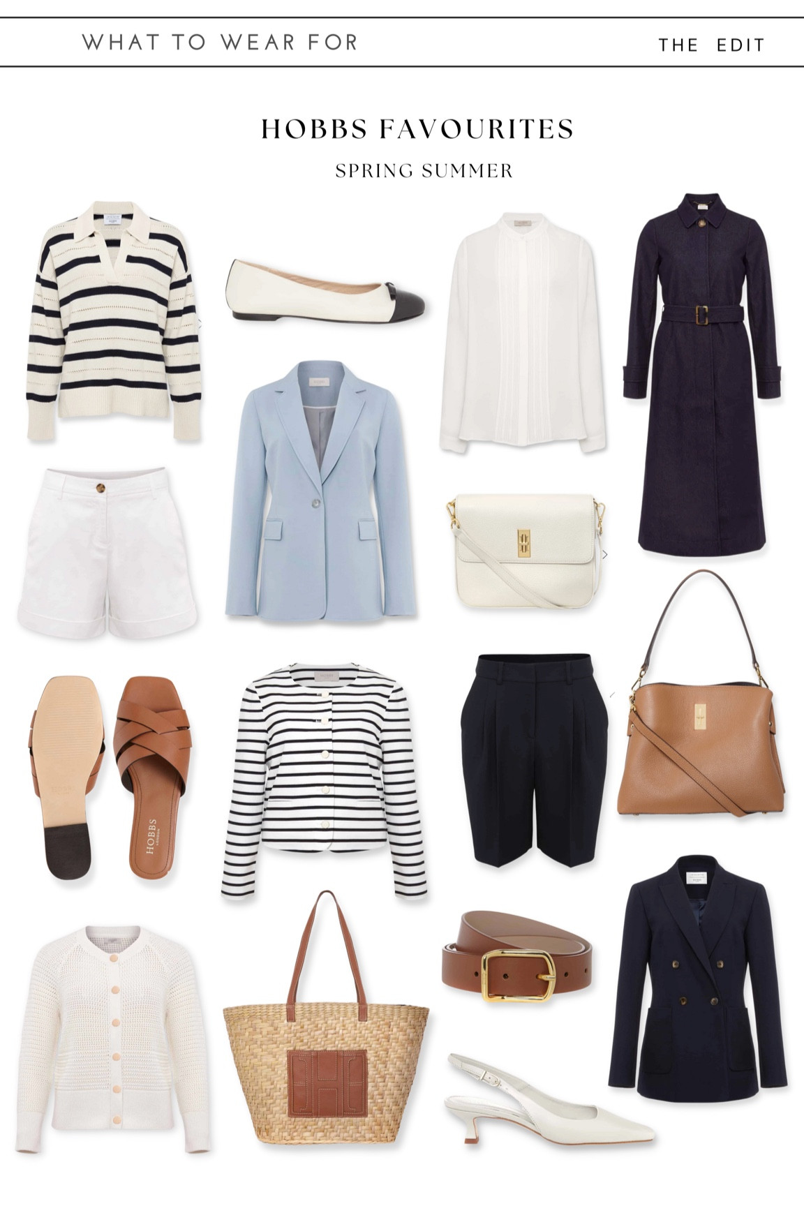 Hobbs London Spring Summer Favourites 🫶

Stripe knit, navy blazer, tailoring, suits, trench coat, sandals, summer shorts, work bag, accessories, classic, ballet

#LTKSeasonal #LTKeurope #LTKstyletip