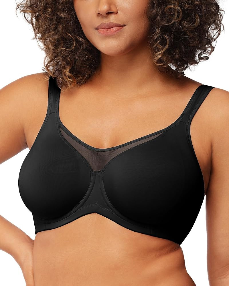 HSIA Minimizer Bras for Women Plus Size, Full Coverage Coolcomfort T Shirt Unlined Bra with Under... | Amazon (US)