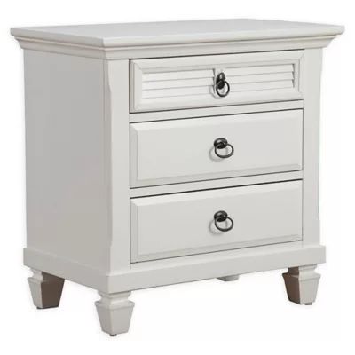 Winchester 3-Drawer Pine Nightstand in White | Bed Bath & Beyond
