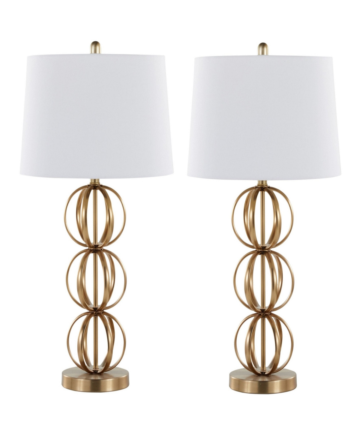 Lumisource 29" Metal Linx Contemporary Table Lamp, Set of 2 - Gold, White | Macy's