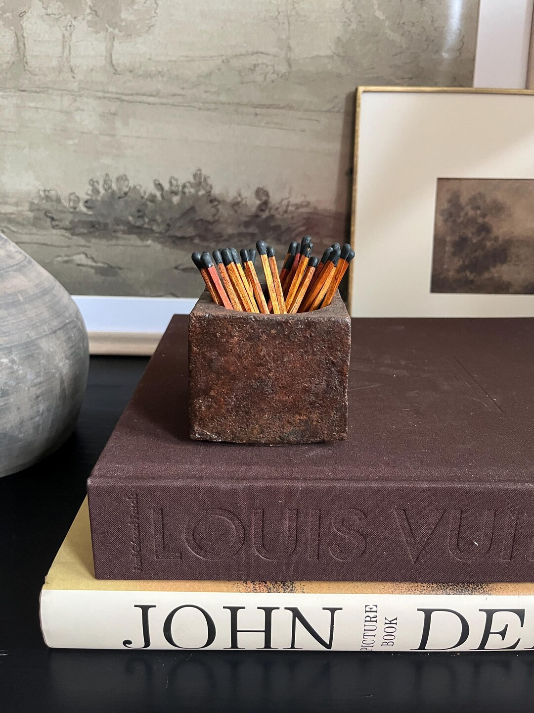 Vintage Iron Candle Holder Square Iron Cup - Etsy | Etsy (US)