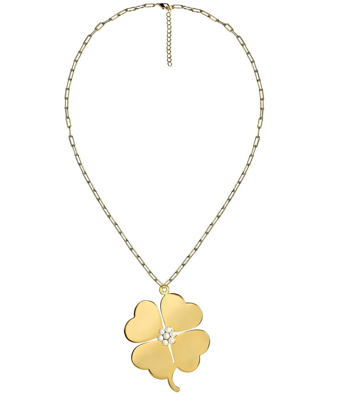 Genlyn Clover Short PaperClip Chain Necklace - 18k Plated - Teggy Fren | Lisi Lerch Inc