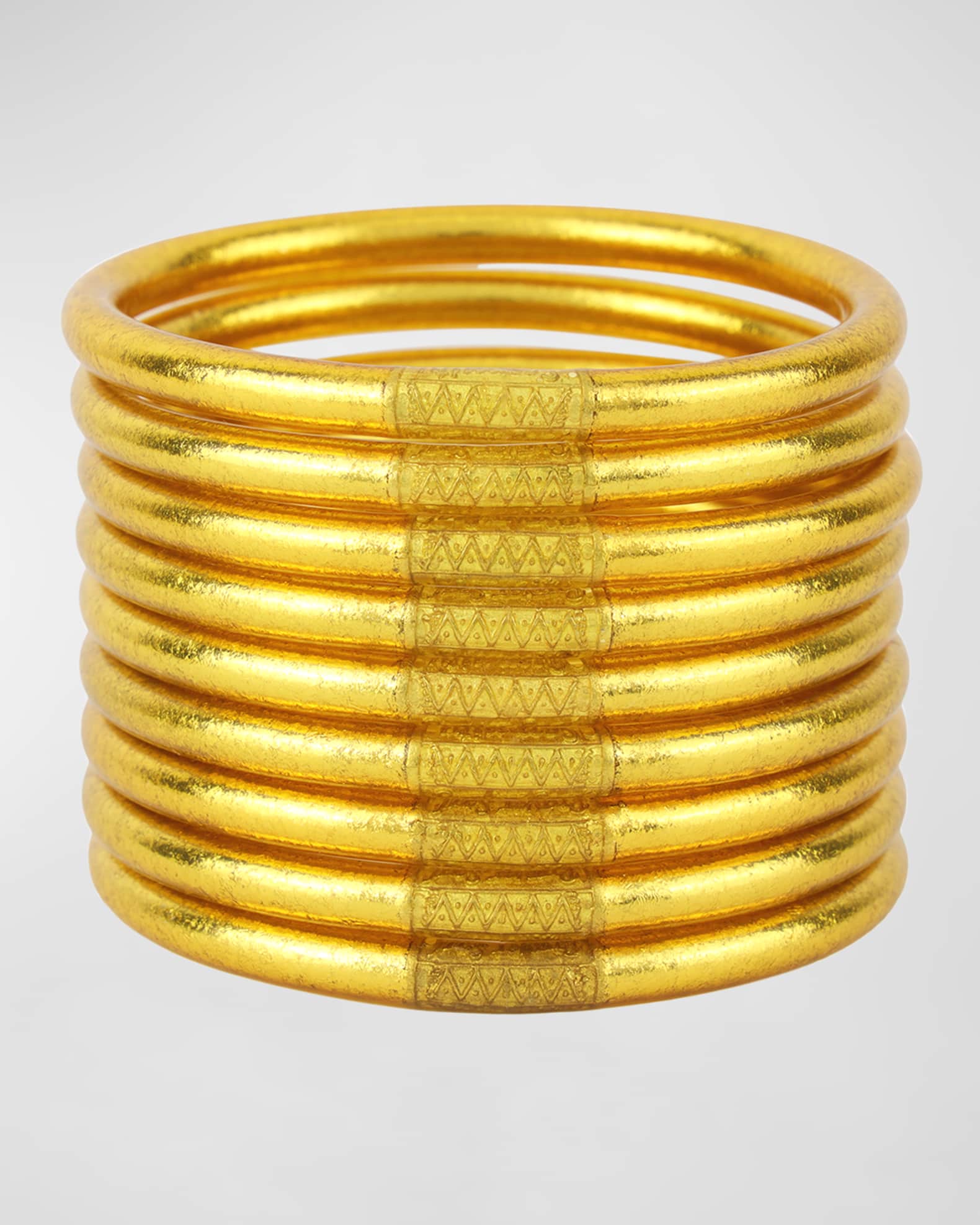 Gold All-Weather Bangles, Size S-L, Set of 9 | Neiman Marcus
