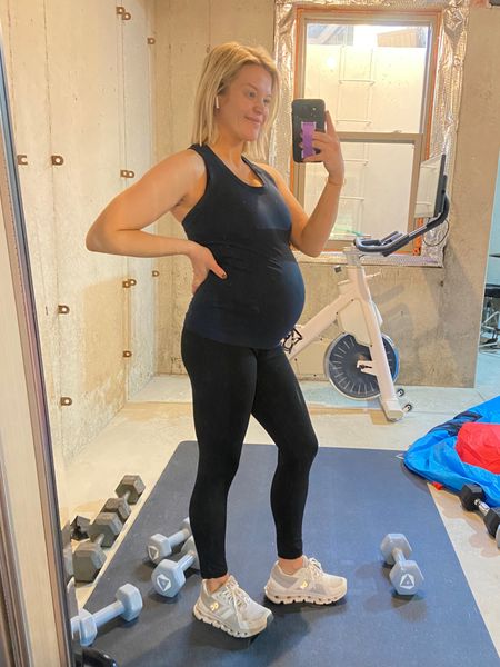 Love this Athleta tank - it’s not maternity but works great with a bump! I size down to XS and it fits during pregnancy too! 

linking my on cloud tennis shoes too! I’m usually a 6-6.5 in shoes and have 6.5 in these 

phone handle is @lovehandle and my affiliate code is wellnessforthewin !! 

#LTKSale 

#LTKbump #LTKshoecrush