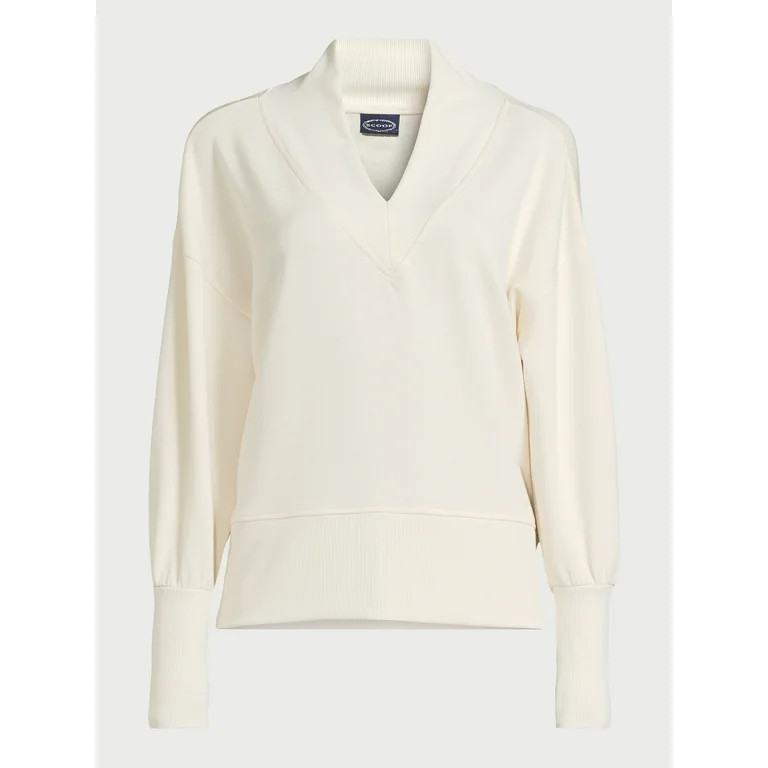 Scoop Women's Scuba Knit V-Neck Sweatshirt, Sizes XS-XXL | Walmart (US)
