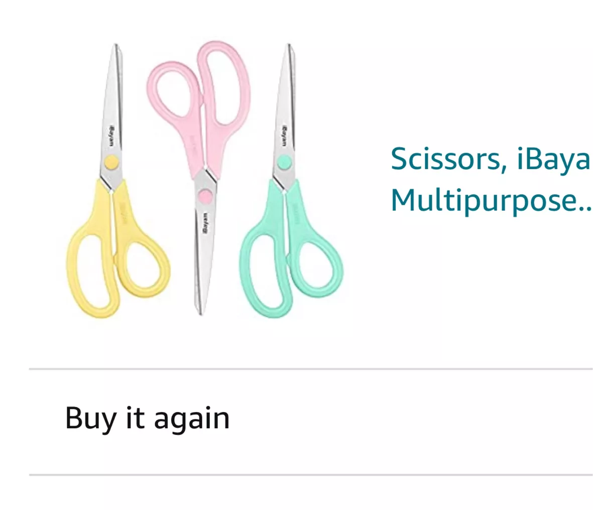 Scissors, iBayam 8 Multipurpose Scissors Bulk 3-Pack, Ultra Sharp Blade  Shears