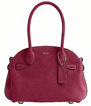 COACH Suede Soft Empire 21 Handle Satchel Bag - Dark Fuchsia | Dillard's