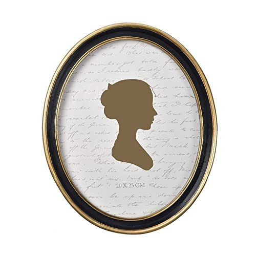 AELS 8x10 Inch Vintage Picture Frame, Elegant Antique Photo Frames with Glass Front, Photo Display, Tabletop Wall Hanging, Gift Ideas, Black Oval with Gold Trim | Amazon (CA)