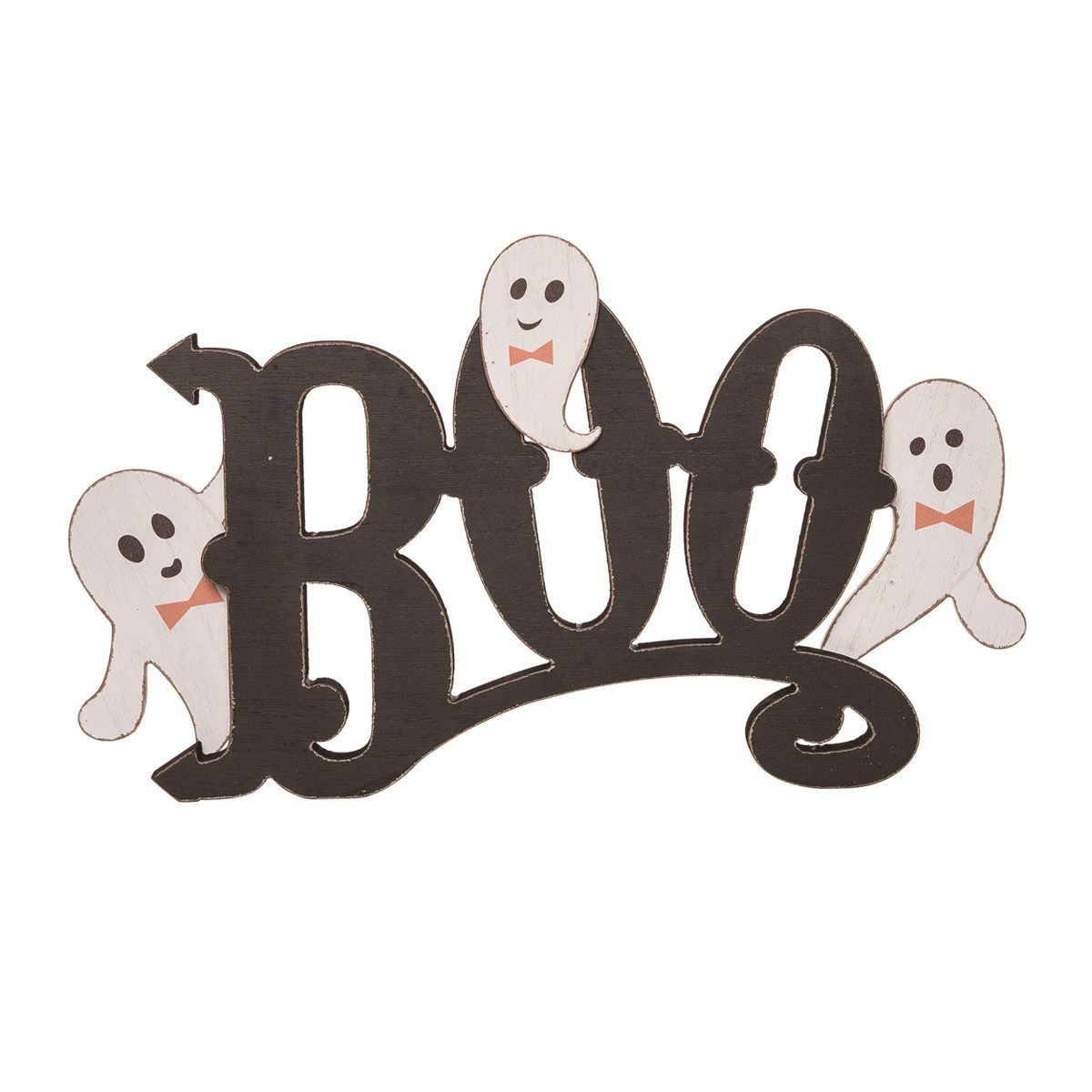 Transpac Wood 16 in. Multicolor Halloween Ghostly Boo Decor | Target