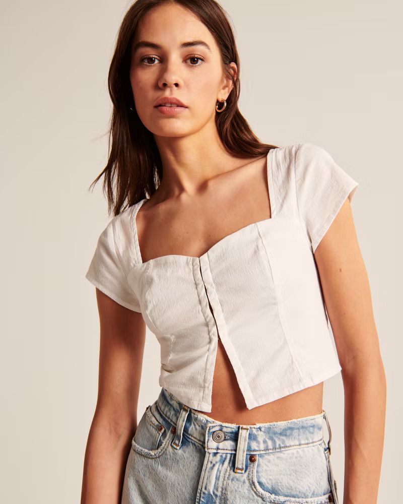 Women's Hook-and-Eye Slim Top | Women's Tops | Abercrombie.com | Abercrombie & Fitch (US)