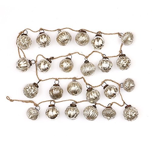 Creative Co-Op XC5496 Silent Night 72" L Embossd Mercury Glass Ornament Garland | Amazon (US)