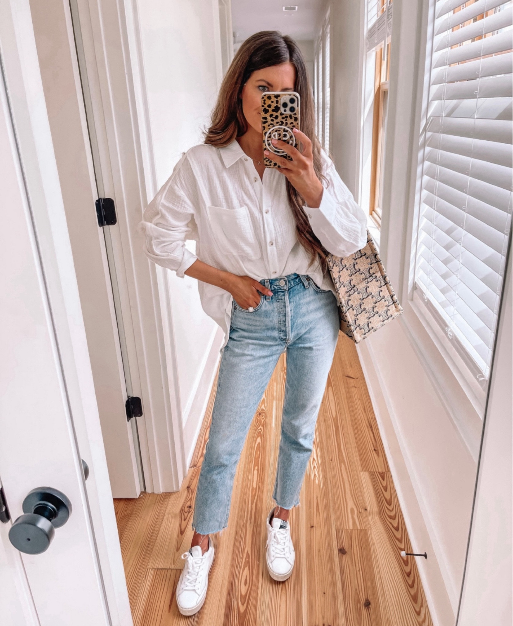 Casual outfit! Gauze button up shirt, Agolde denim, Celine tote, Golden goose sneakers 

#LTKSeasonal #LTKStyleTip #LTKBacktoSchool