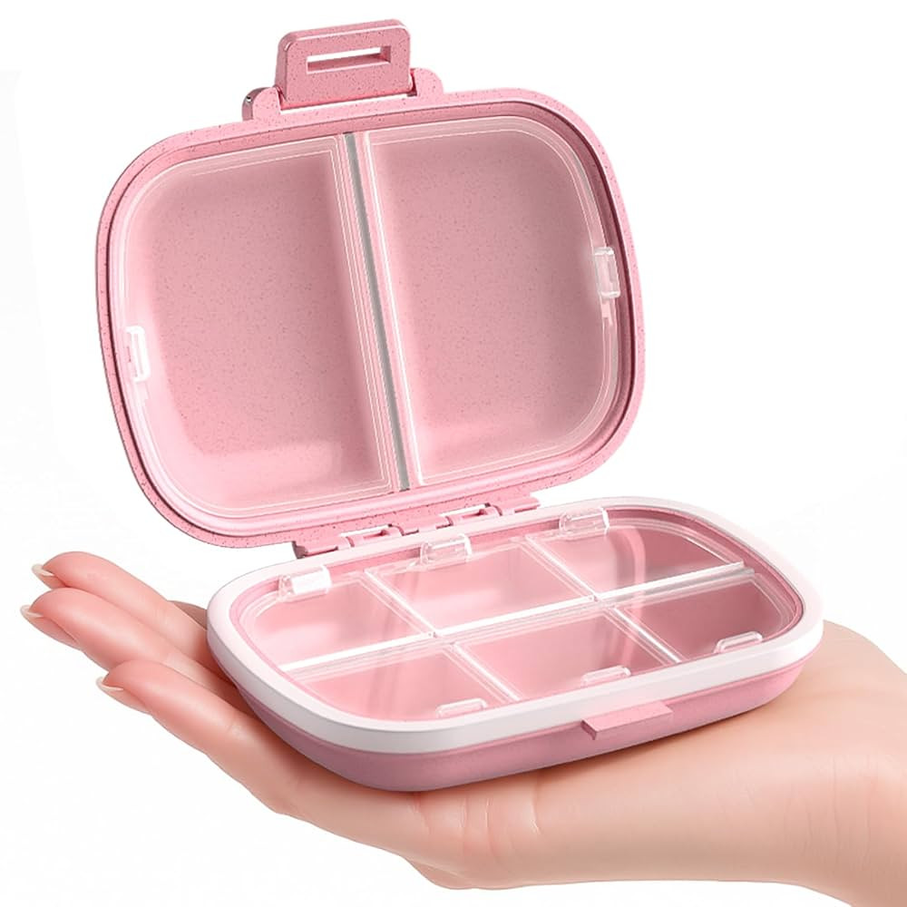Travel Pill Organizer, 6+2 Extra Large Compartments Portable Pill Case, Daily Pill Box to Hold Vi... | Amazon (US)