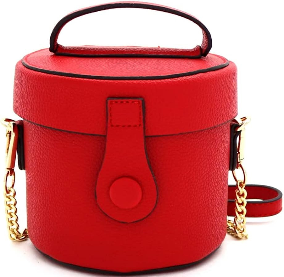 Womens Girls Faux Leather Top-Handle Small Bucket Round Satchel Purse Crossbody Bag | Amazon (US)