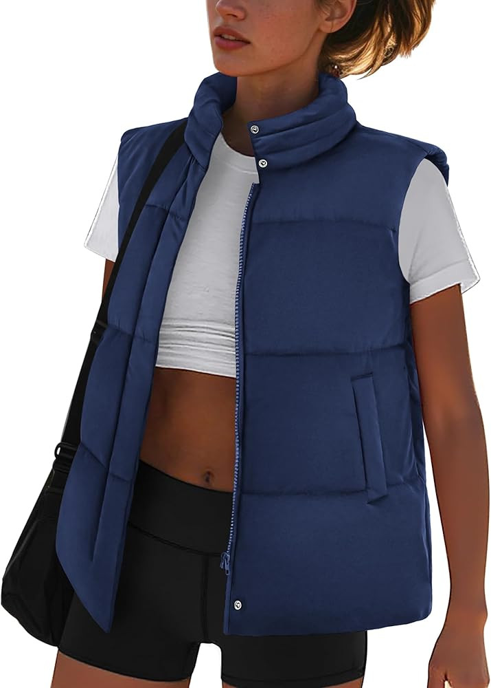 Zeagoo Puffer Vest Women Lightweight Fall Sleeveless Jackets Zip Up Puffy Outerwear Quilted Gilet... | Amazon (US)
