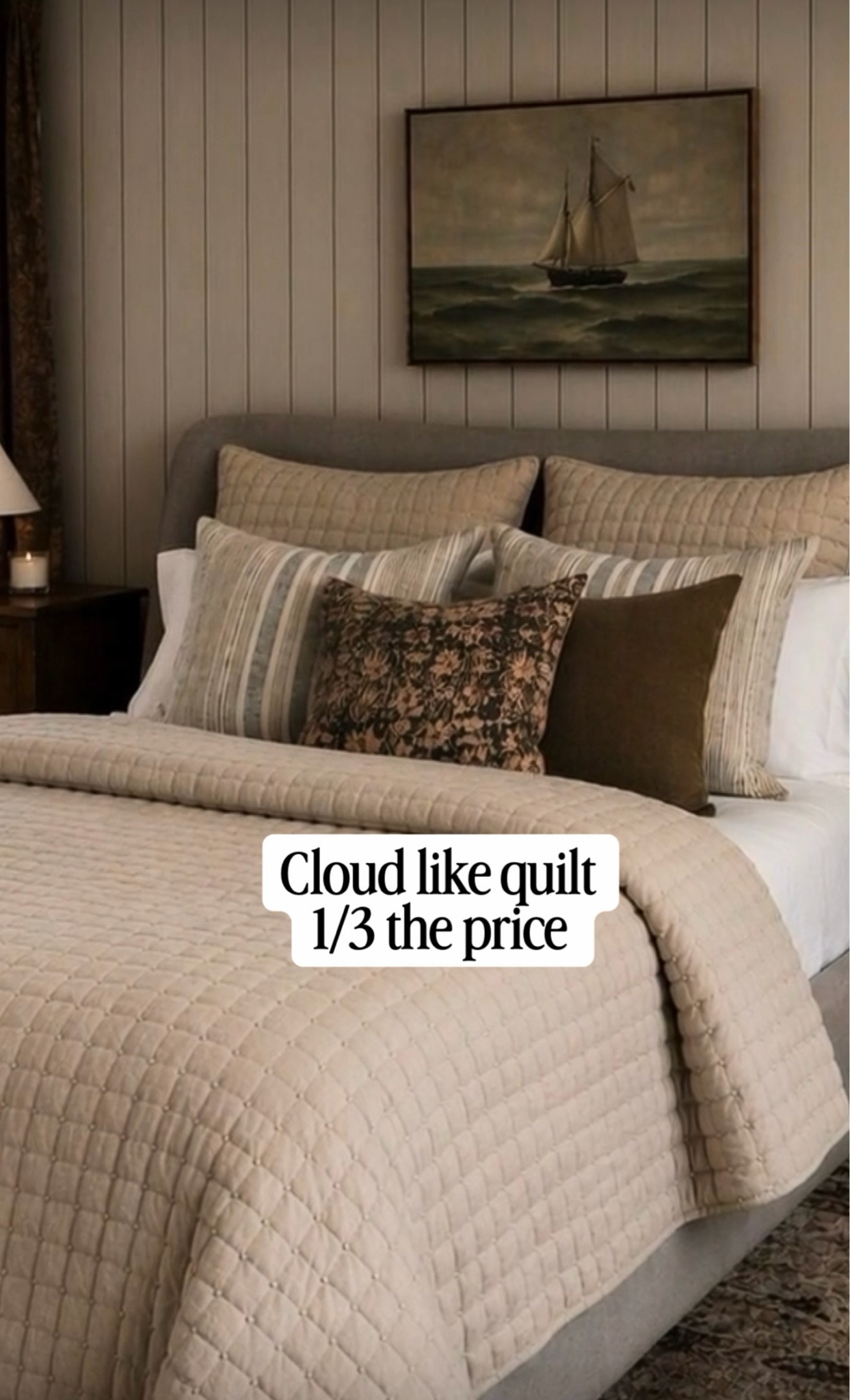 Cloud like quilt from Walmart, a3 to half the price of pottery, barn, neutral, bedding, hand, stitched, bedding, cloud, quilt, affordable, bedding, guest bedroom

#LTKSaleAlert #LTKHome