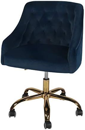 COZUHAUSE Ergonomics Velvet Elegance Desk Chair,Golden Metal Legs with 5 Universal Wheels Vanity ... | Amazon (US)