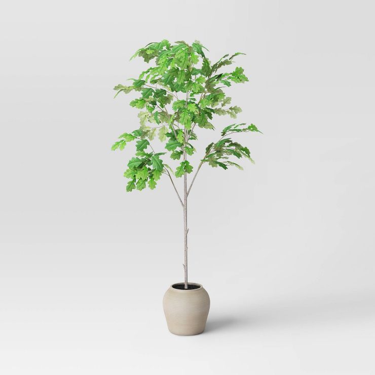 72" Artificial White Oak Tree Green - Threshold™ designed with Studio McGee | Target