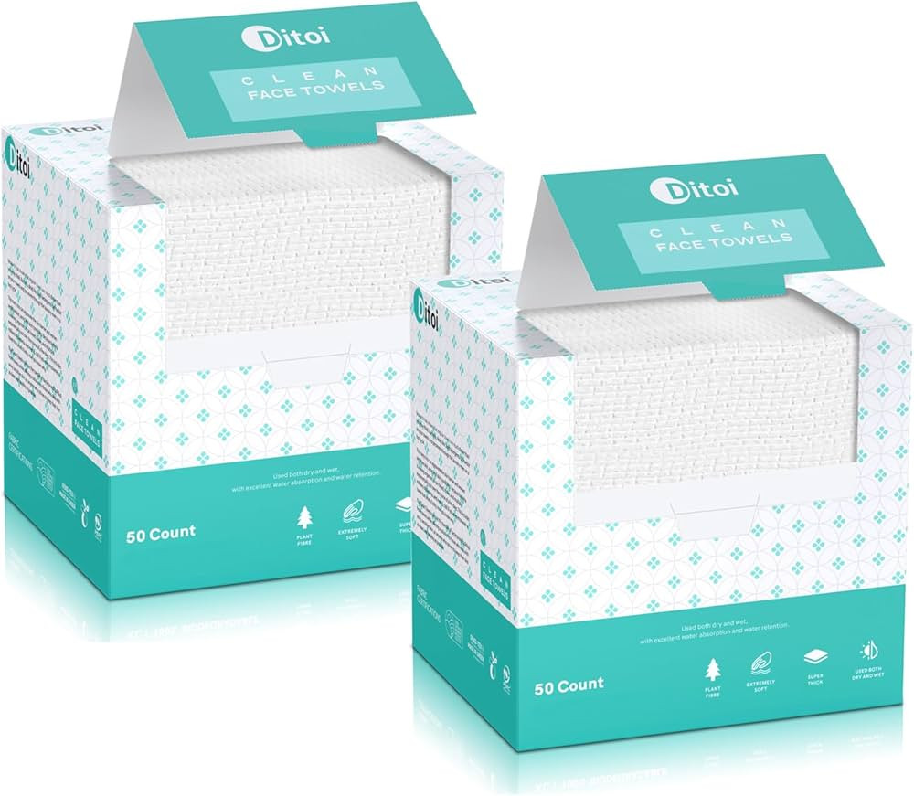 Face Towels, 10"×12" Disposable Face Towel, Face Towelettes XL, Ultra Soft Makeup Remover Dry Wi... | Amazon (US)