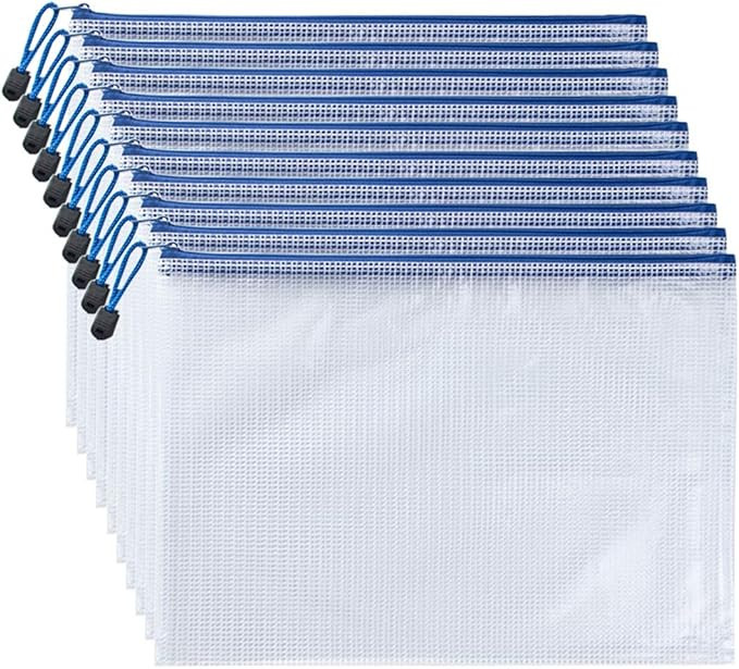 AUSTARK 10Pcs Zipper File Bags, Zipper Pouch, PVC Document Bag Zipper Folders Document Pouch Rece... | Amazon (US)