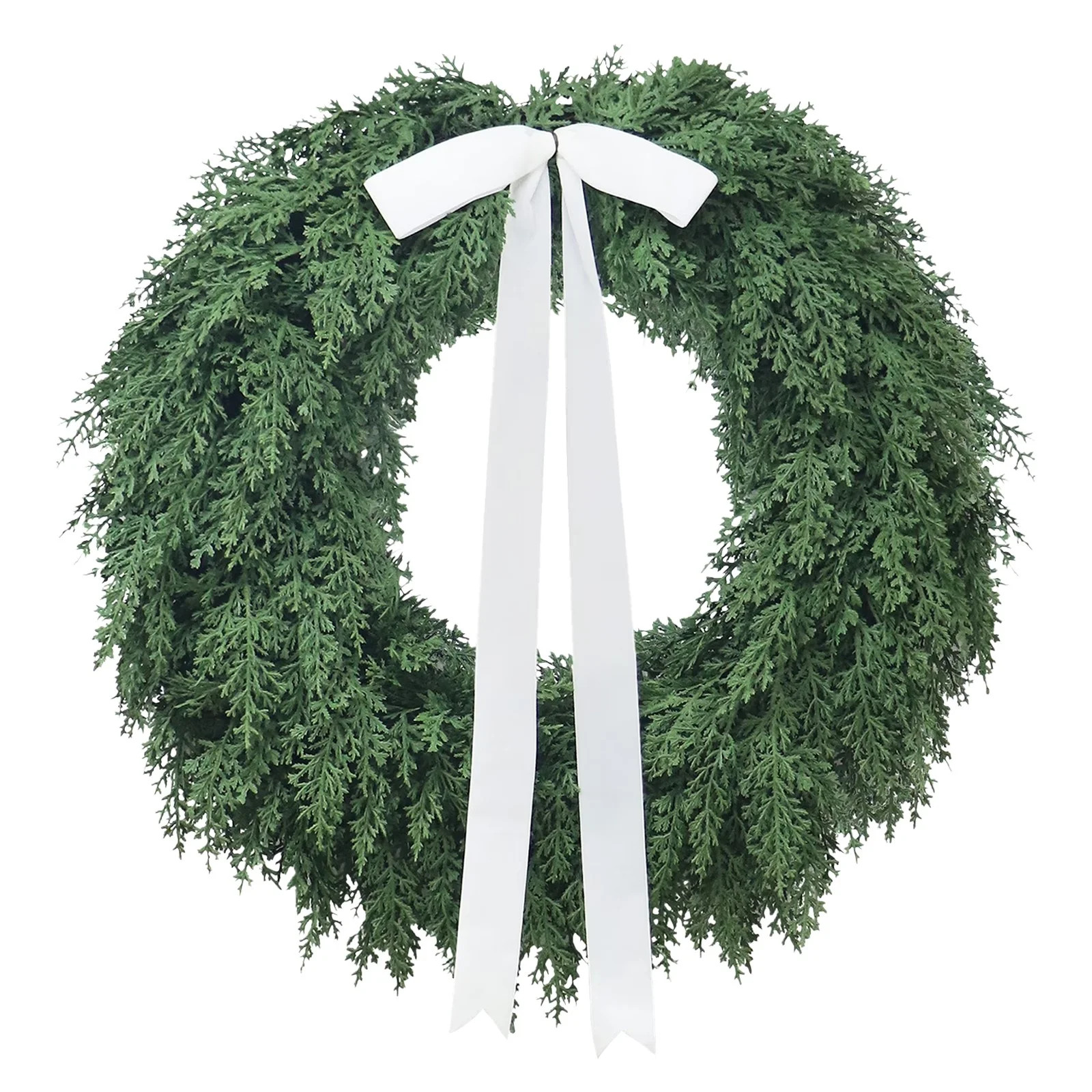 Evergreen Natural Feel Cedar Artificial Christmas Wreath, Green, 22", Christmas Wreath, Front Doo... | Walmart (US)