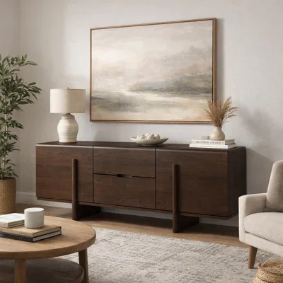 Kyi Accent Sideboard Cabinet, 2 Doors And Shelves, 63 Inch Rich Brown | Wayfair North America
