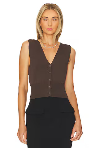 L'Academie Natesa Knit Vest in Brown from Revolve.com | Revolve Clothing (Global)