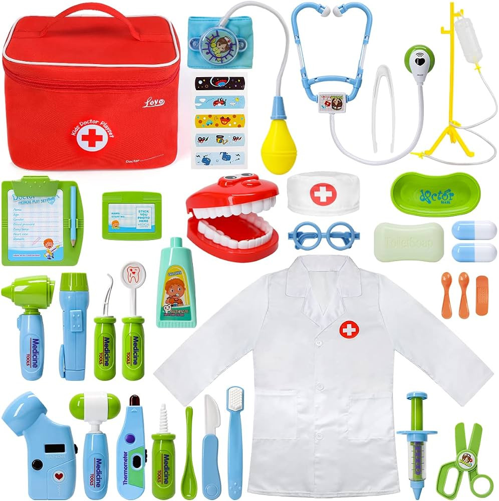 Medical Kit for Kids - 35 Pieces Doctor Pretend Play Equipment, Dentist Kit for Kids, Doctor Play... | Amazon (US)