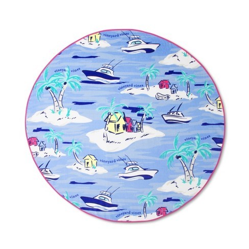 Island Scene Round Beach Towel - Blue - vineyard vines® for Target | Target