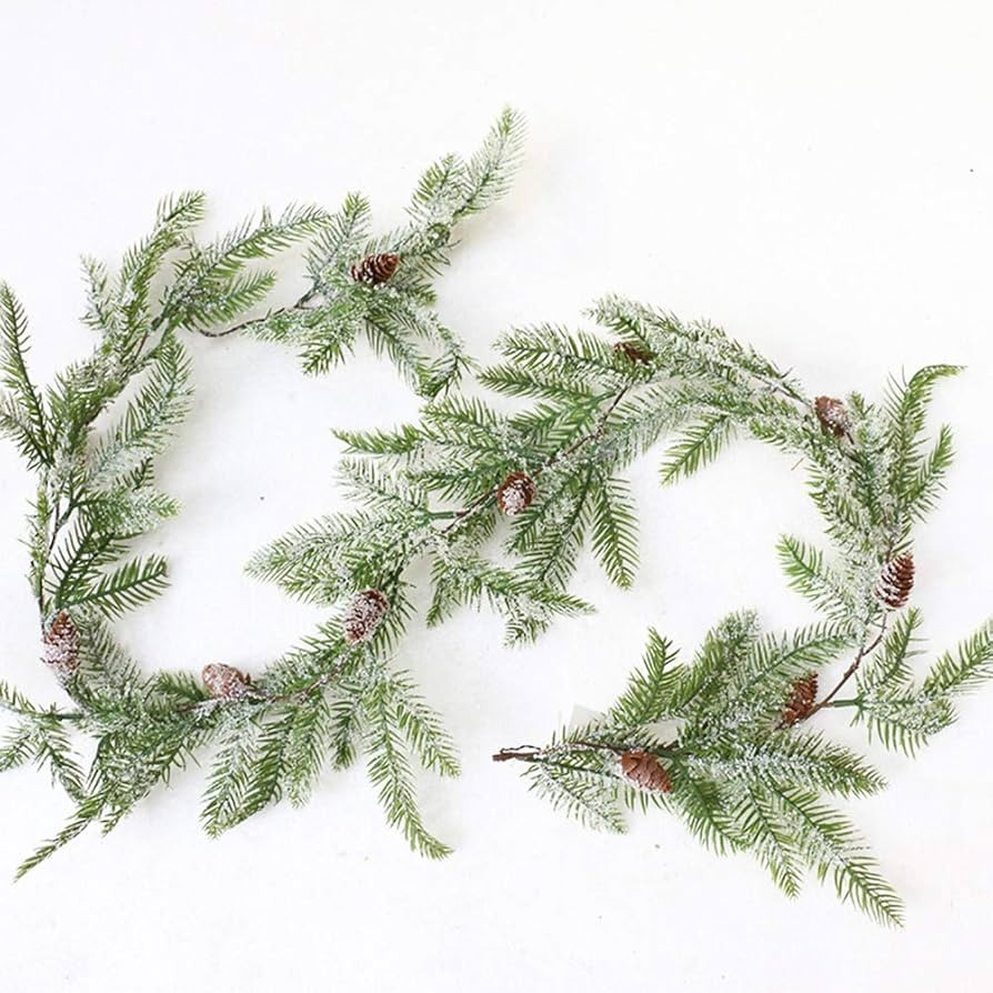 160cm Christmas Garland Decorations with Pine Cones,Artificial Red Berry Pine Needle Holiday Gree... | Amazon (UK)