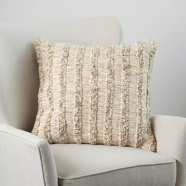 Brown Heavy Woven Stripes Pillow | Kirkland's Home
