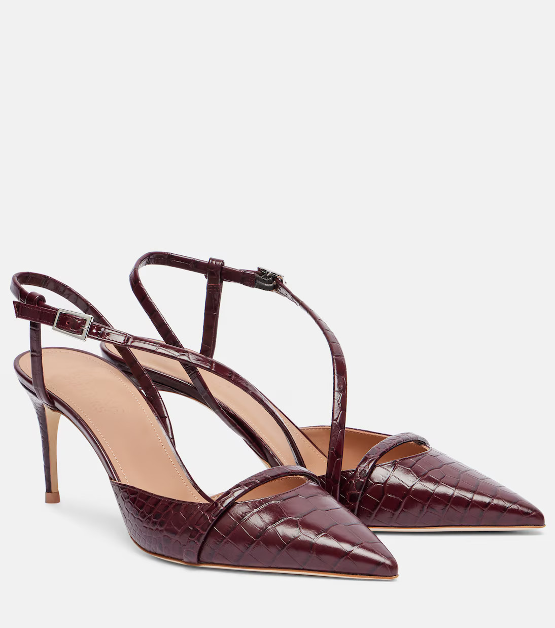 Valeria 70 leather slingback pumps | Mytheresa (INTL)