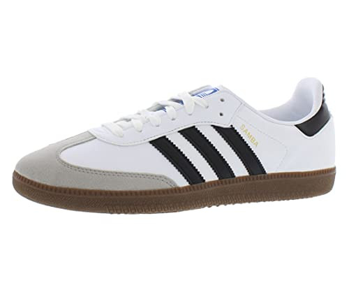 adidas Samba Vegan Mens Shoes Size 9.5, Color: Cloud White/Core Black/Gum-White/Cotton White | Amazon (US)