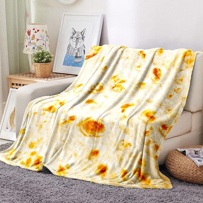 Burrito Tortilla Throw Blanket, LetsFunny Burrito Wrap Novelty Taco Tortilla Blankets for Adults/Kid | Amazon (US)