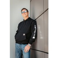 Carhartt Logo Sleeve Graphic Hoodie for Men in Black | Glik's