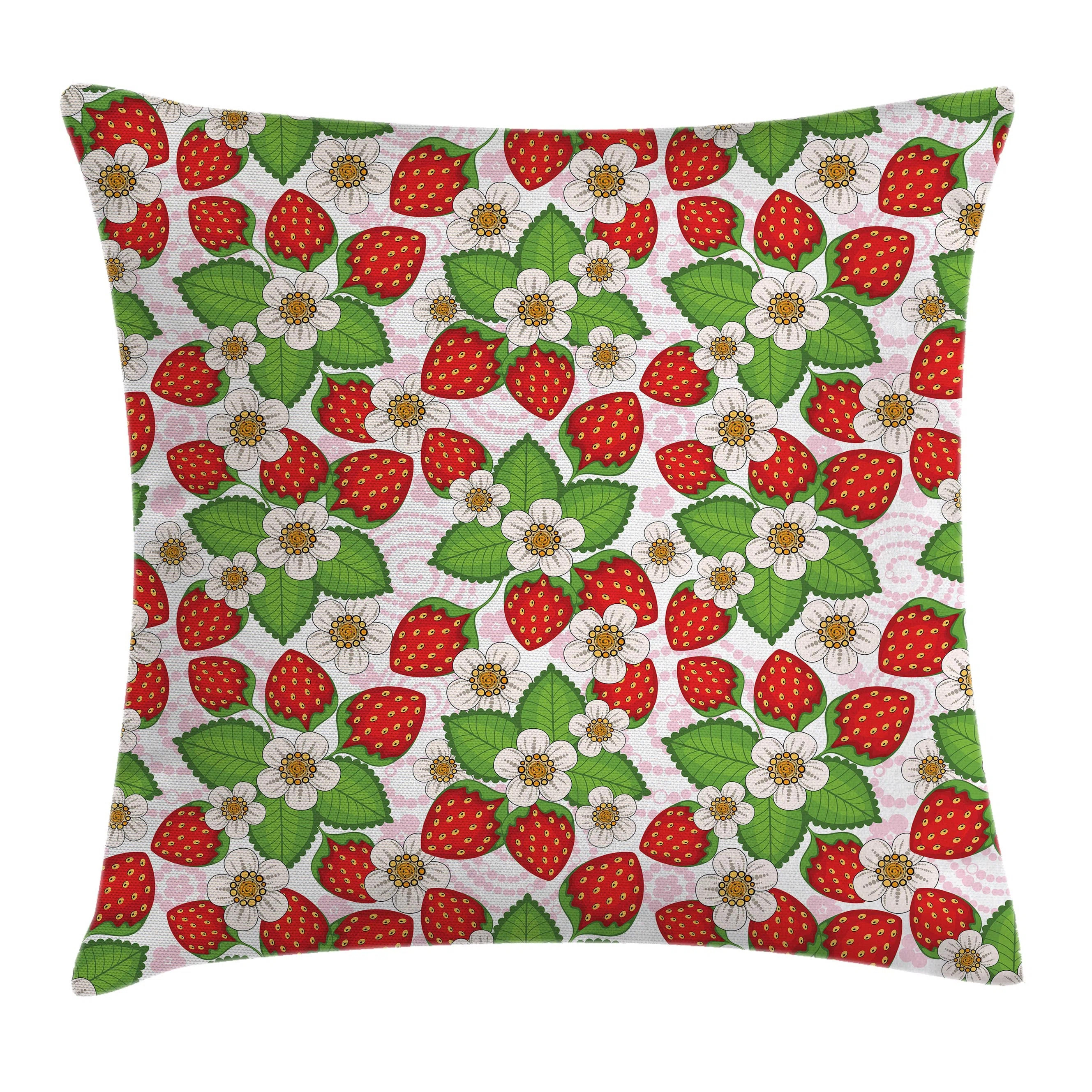 Ambesonne Spring Throw Pillow Case Floral Strawberry Scene Square Cushion Cover 18 Inches | Wayfa... | Wayfair North America