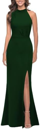 WOOSEA Women Sleeveless High Neck Sexy Split Evening Cocktail Party Maxi Long Formal Dress | Amazon (US)